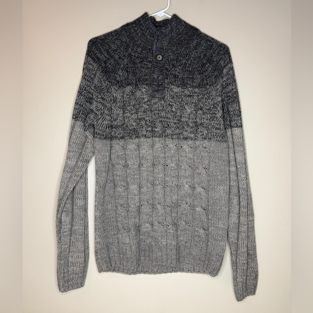 Weatherproof Men's Two-Tone Gray Zip Up Sweater
